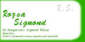 rozsa sigmond business card